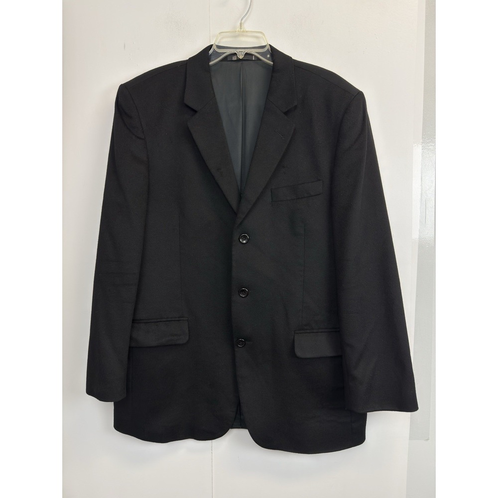 EMANUEL UNGARO Men's 44R Black CASHMERE Classic Fit Sport Coat Blazer Jacket